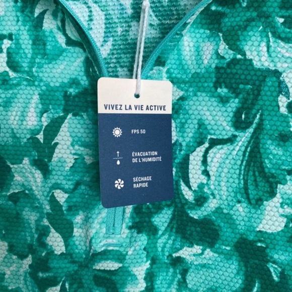 NWT Tommy Bahama Active Green Floral Print 1/4 Zip Pullover  UPF50  XS - Picture 5 of 10